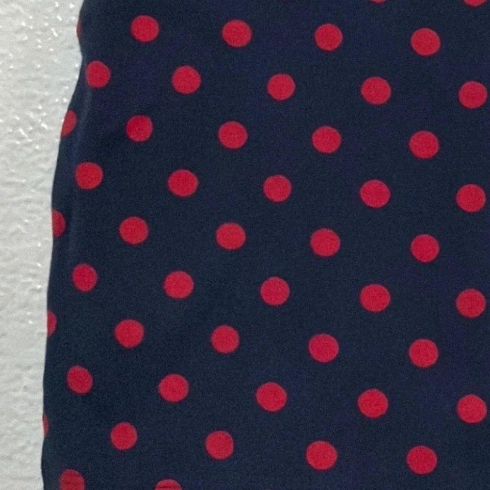Gymboree Girls Navy Blue Red Polka Dot Bow Sleeve Cotton T-Shirt Size 5 NWT